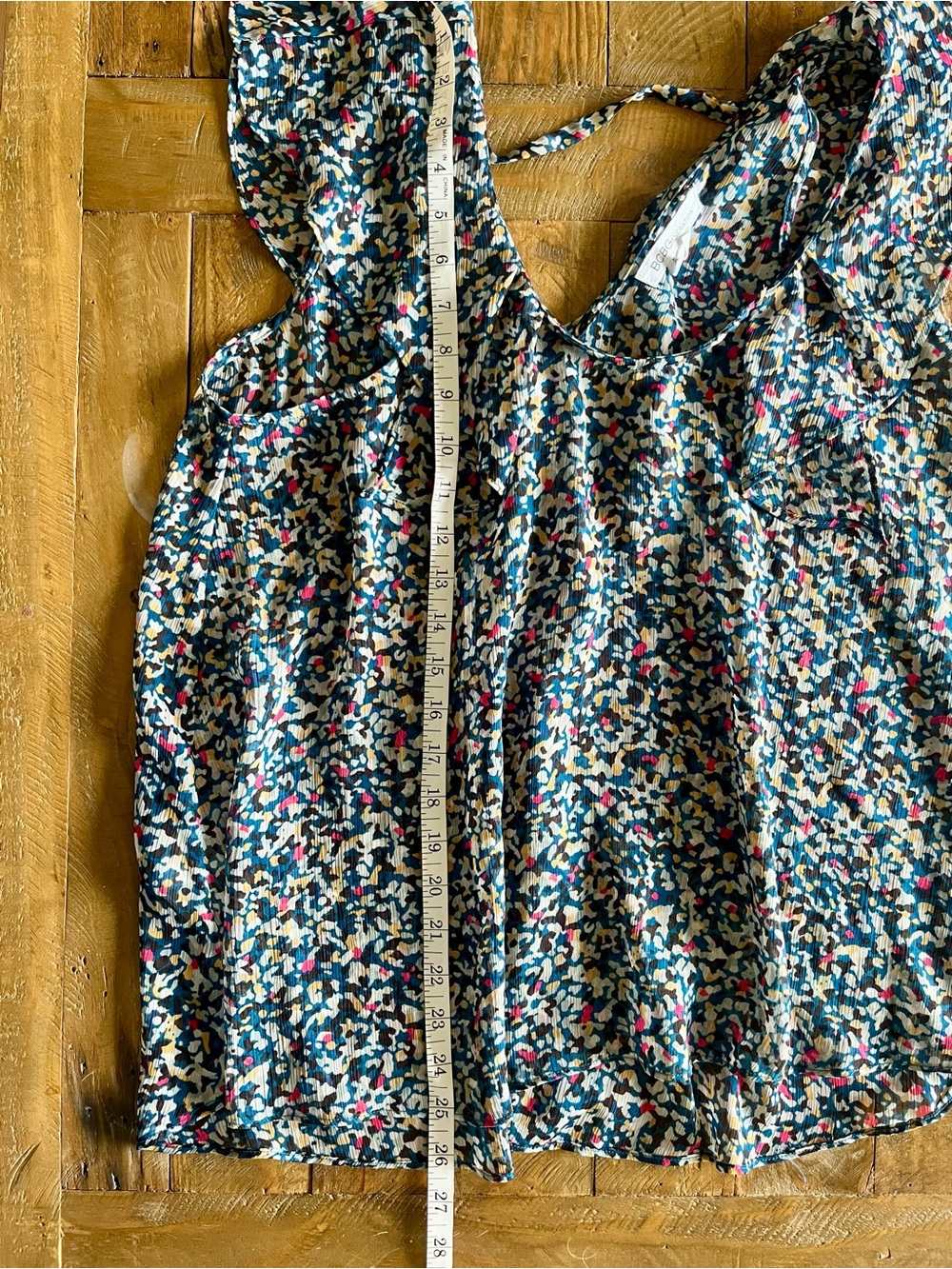 BCBGeneration Boho Sheer Ruffle Sleeve Floral Blouse Cottagecore US L - Picture 6 of 11